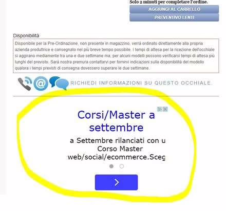 scheda prodotto sbagliata