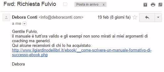 risposta debora conti