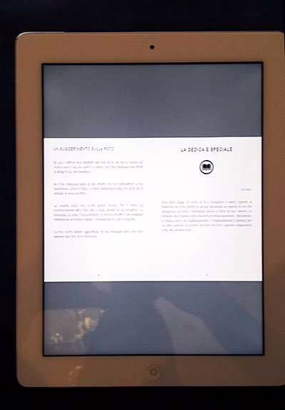 vista libro su ipad in verticale