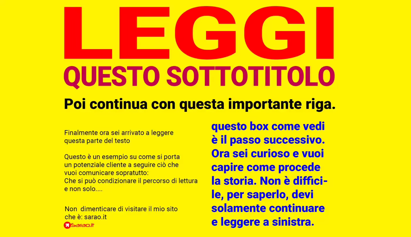 condizionare il percorso visivo