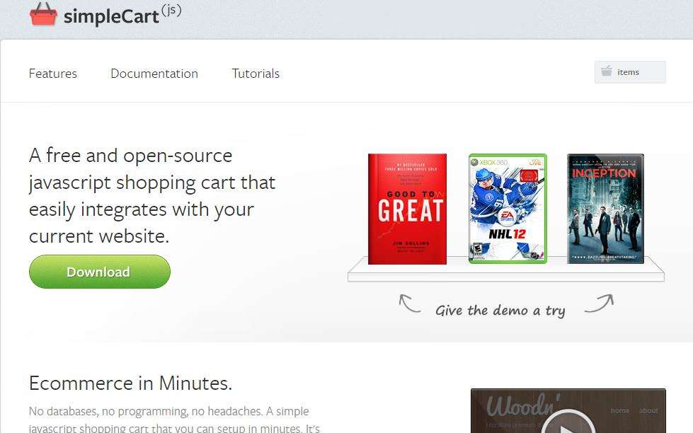 simplecart javascript ecommerce open source