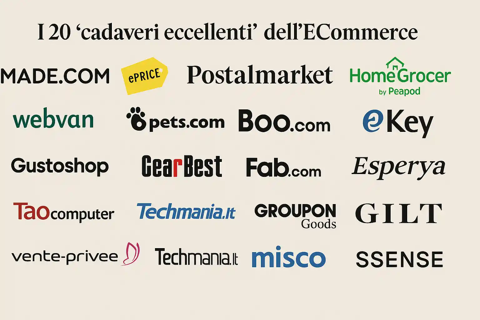 ecommerce cadaveri eccellenti